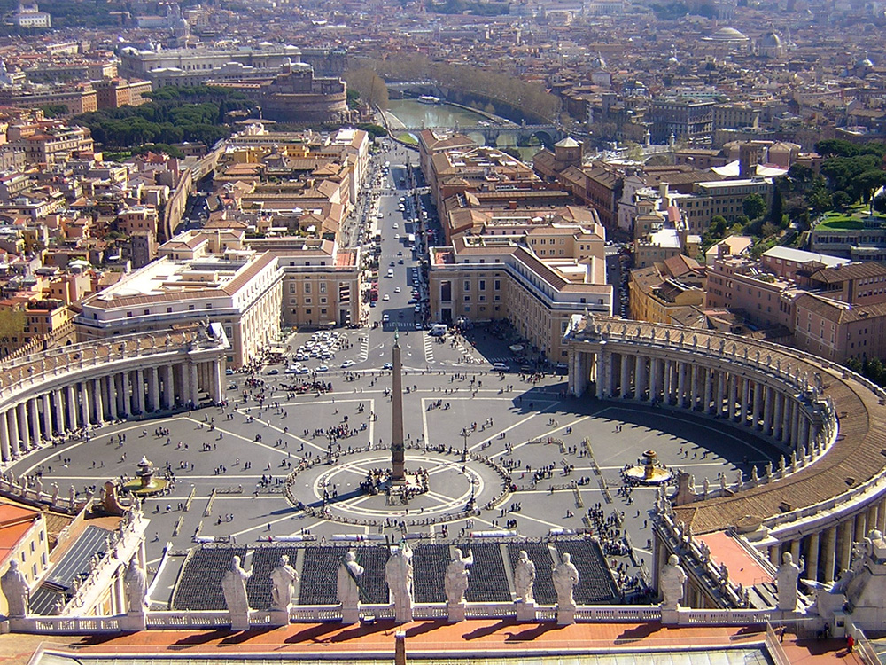 I took this photo standing on top of the dome of St. Peter's.  In a few seconds I will turn slightly left...