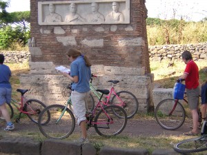 You can rent a bike for a day and bike up the Appian Way to visit the tombs of the Roman necropolis.